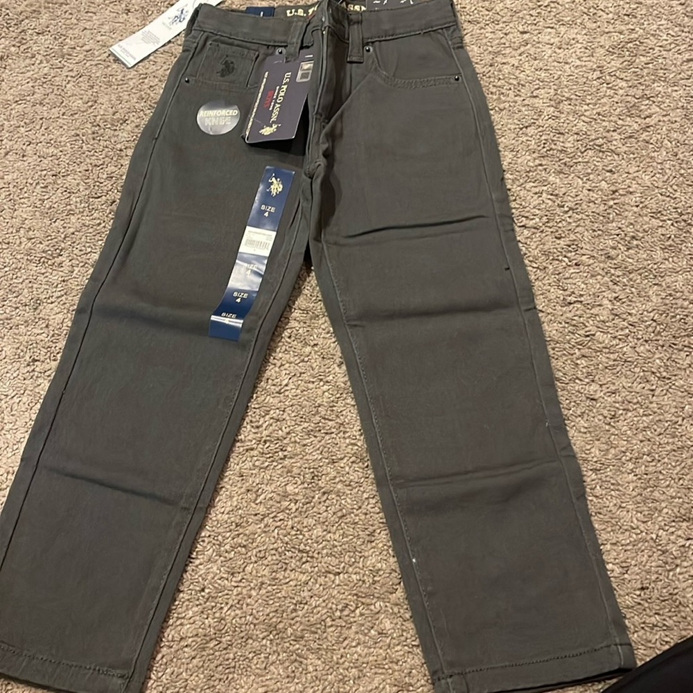 Slate gray straight leg jeans